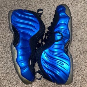 Blue and Black Foamposite Sneakers